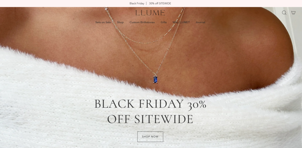 LLUME Jewelry Homepage