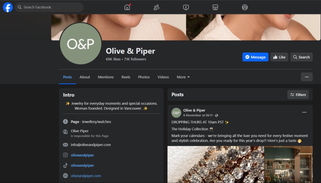 Olive and Piper Facebook​