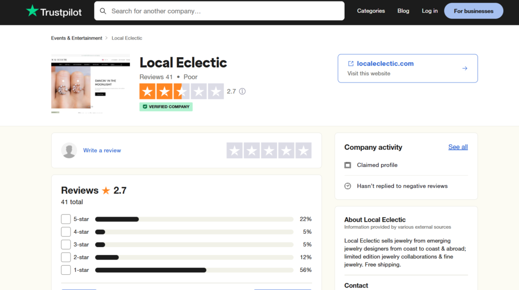 Local Eclectic Trustpilot