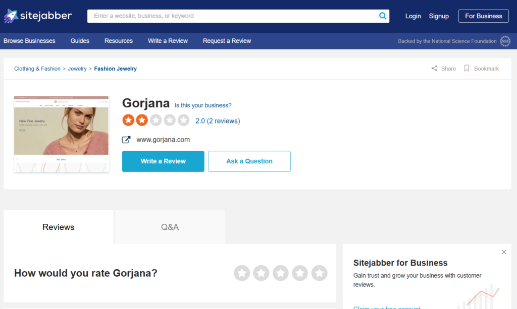 Gorjana Reviews on Sitejabber