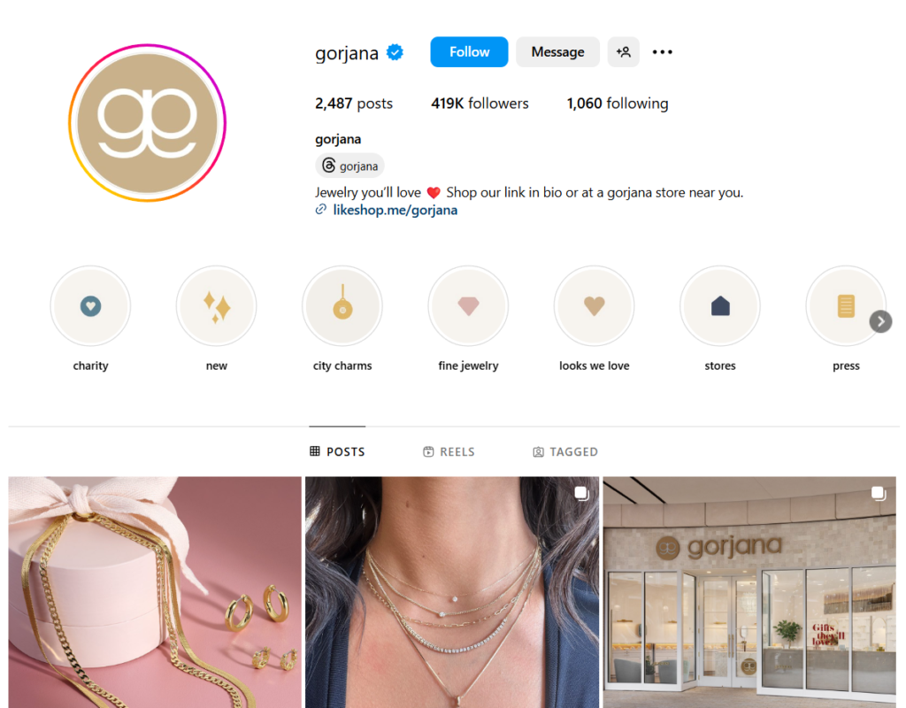 Gorjana Instagram