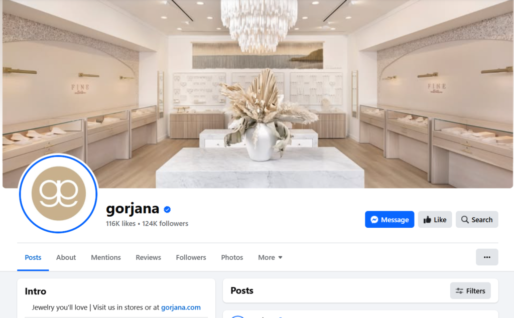 Gorjana Facebook Profile