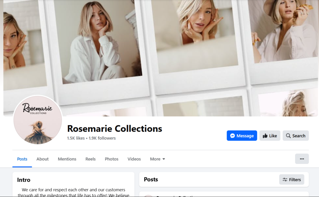 Rosemarie collections Facebook profile