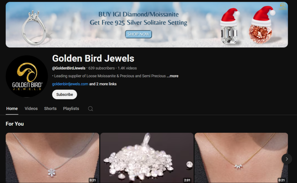 Golden Bird Jewels YouTube Profile