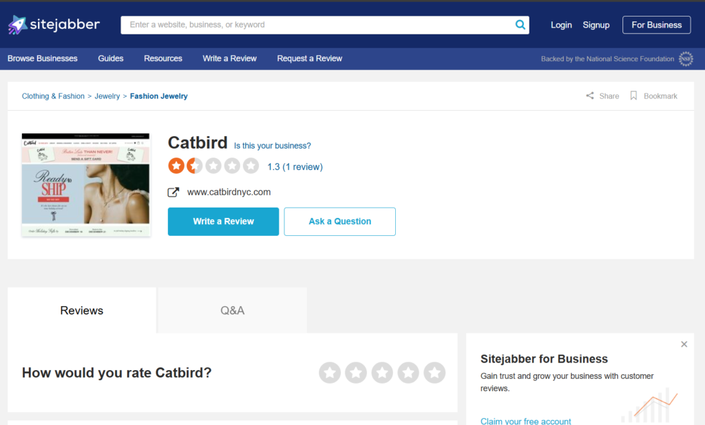 Catbird NYC reviews on Sitejabber