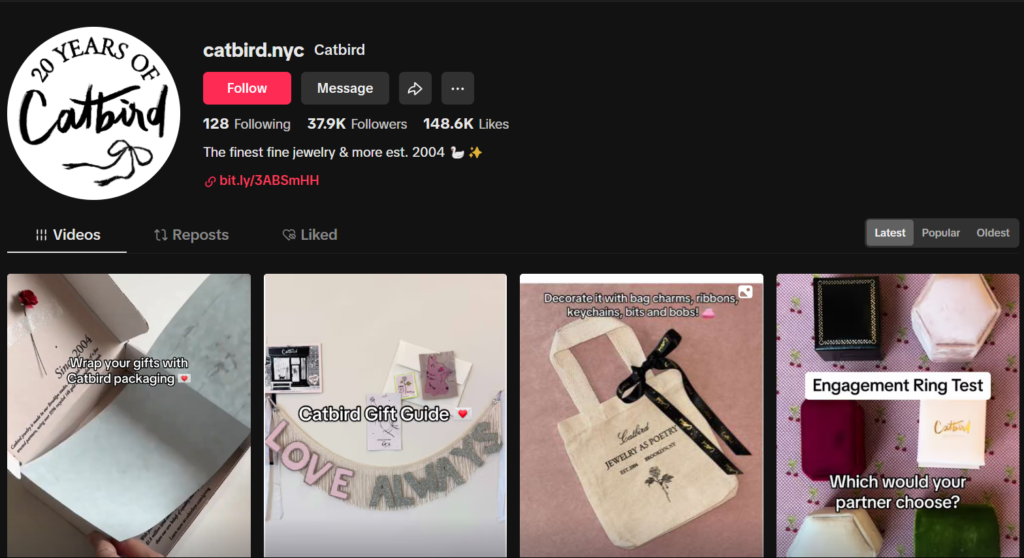 Catbird NYC TikTok Profile