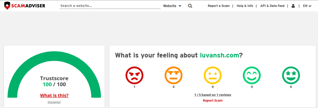 Luvansh reviews on scamadviser