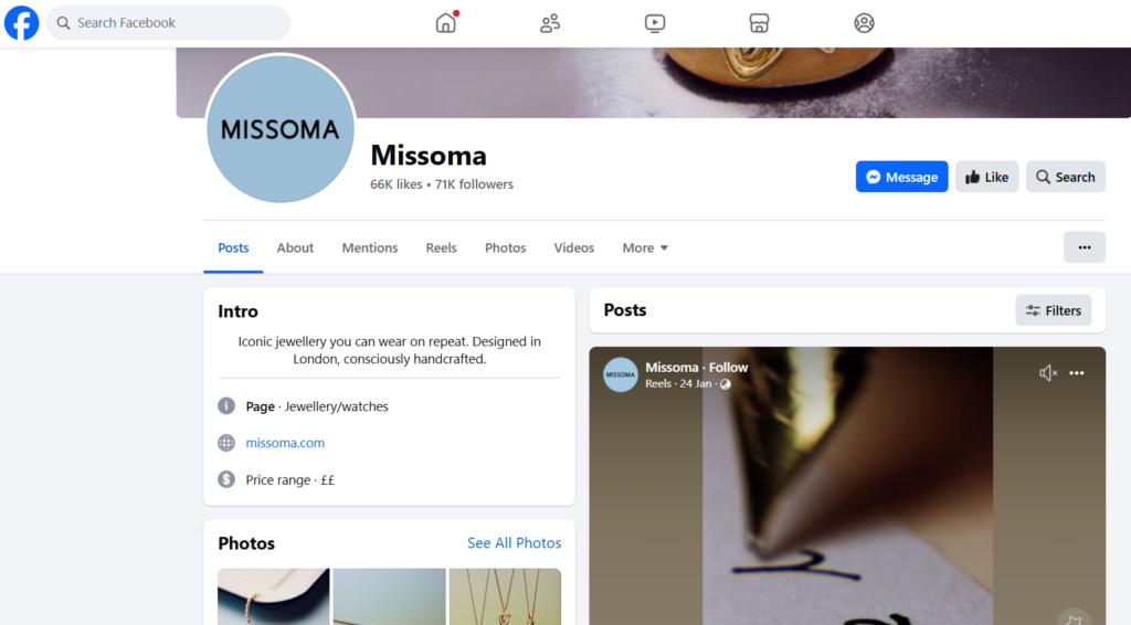 Missoma Facebook Profile