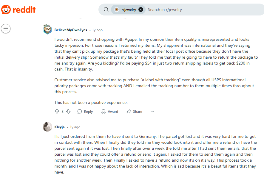 Agape Jewelry Review On Reddit