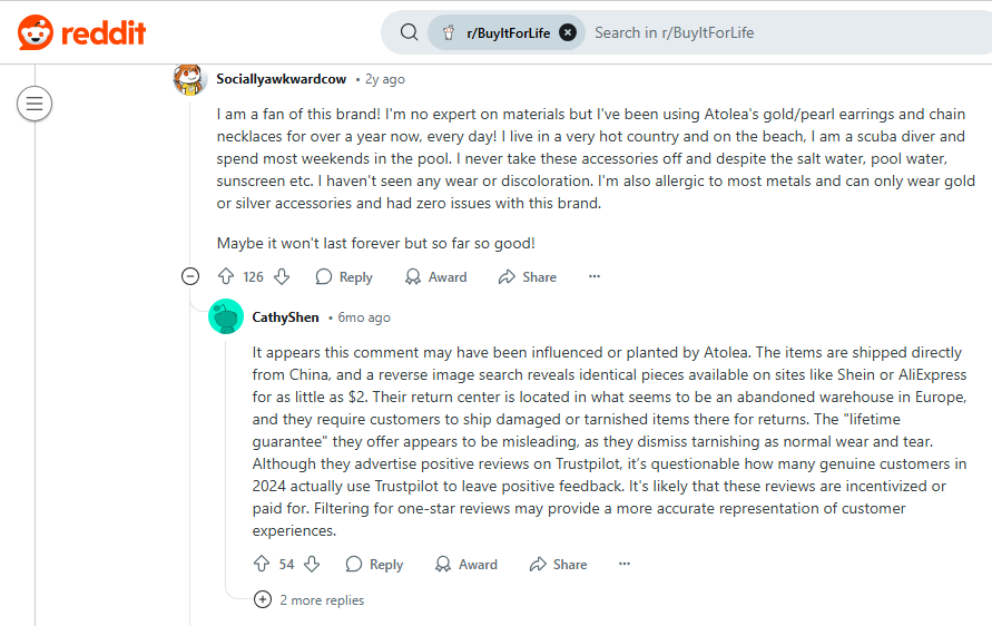 Atolea Jewelry Review On Reddit