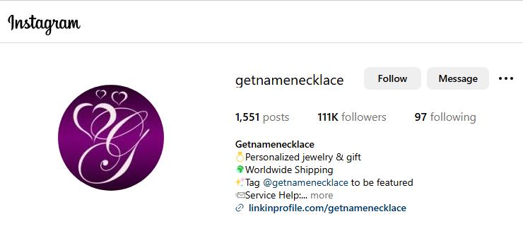 Getnamenecklace Instagram Profile Image