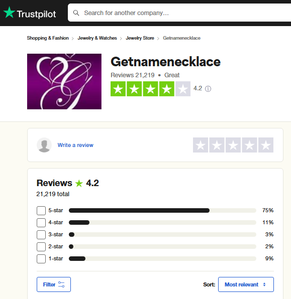 Getnamenecklace Review On Trustpilot