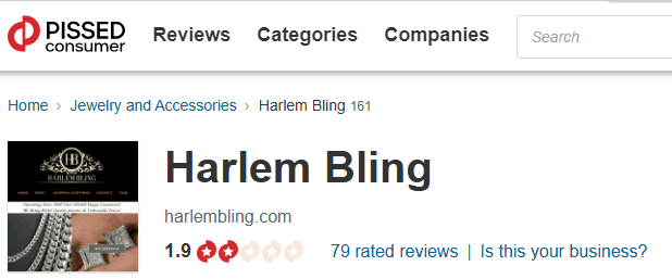 HarlemBling Review On PissedConsumer