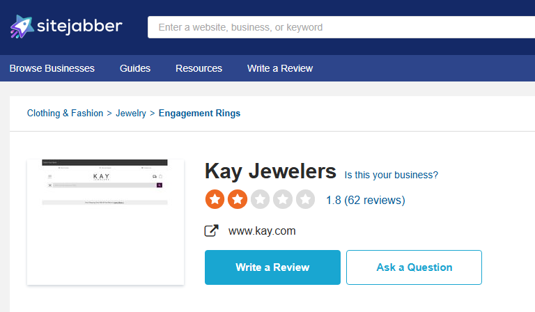 Kay Jewelers Review On Sitejabber