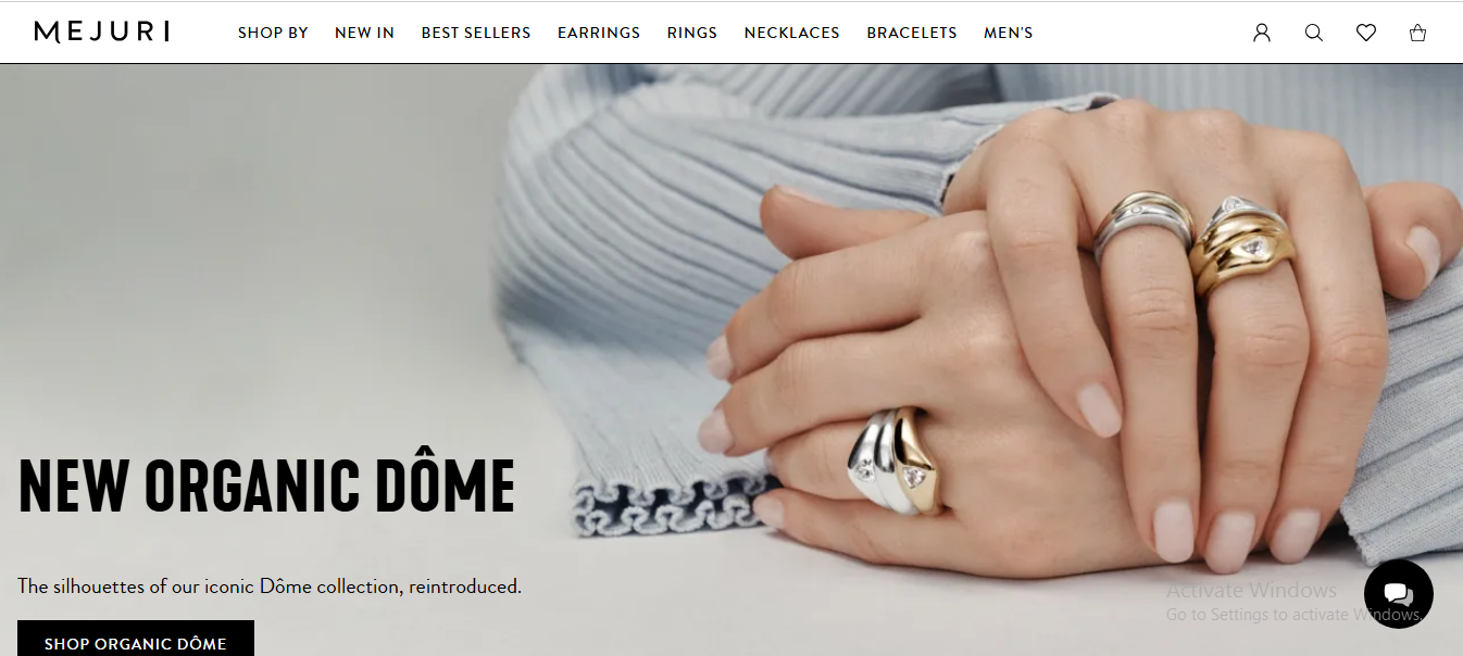 Mejuri Jewelry Homepage