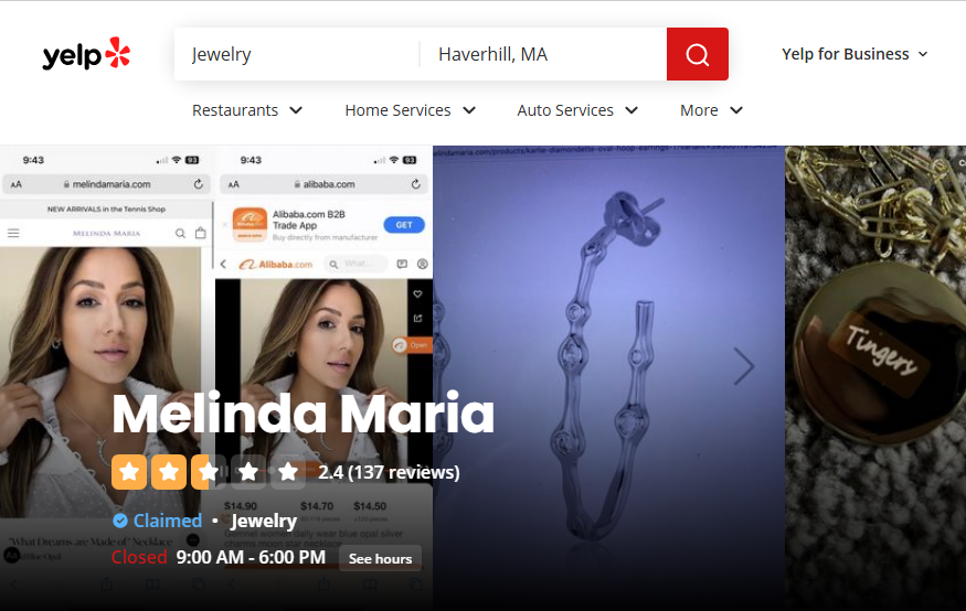 Melinda Maria Jewelry Review On Yelp