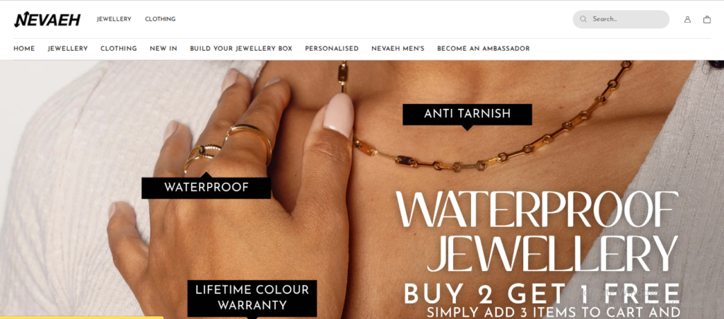 Nevaeh Jewelry Homepage Image