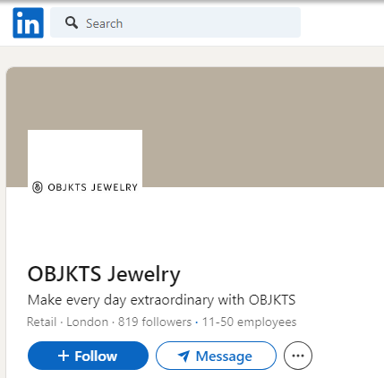 Objkts Jewelry LinkedIn Profile Image