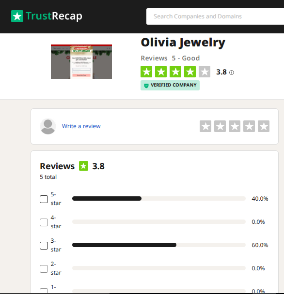 Oliva Jewelry Review On TrustRecap
