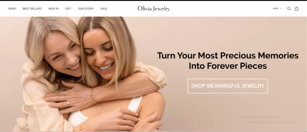 Olivia Jewelry Homepage