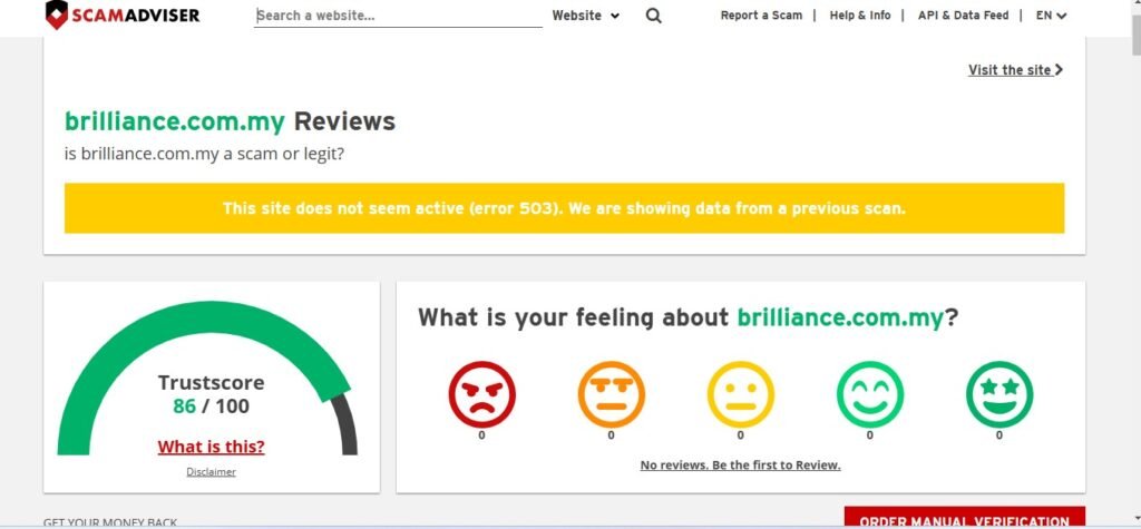 Brilliance Diamonds Reviews on ScamAdviser