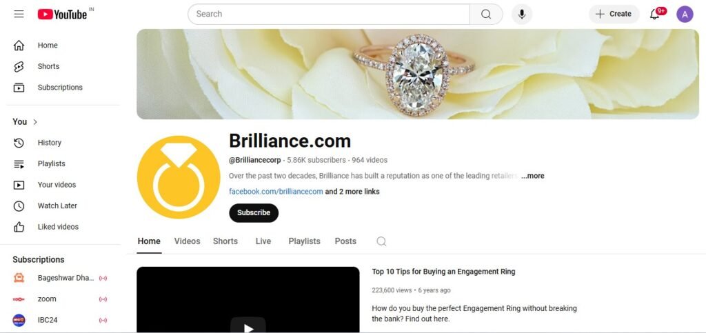 Brilliance Diamond YouTube Channel