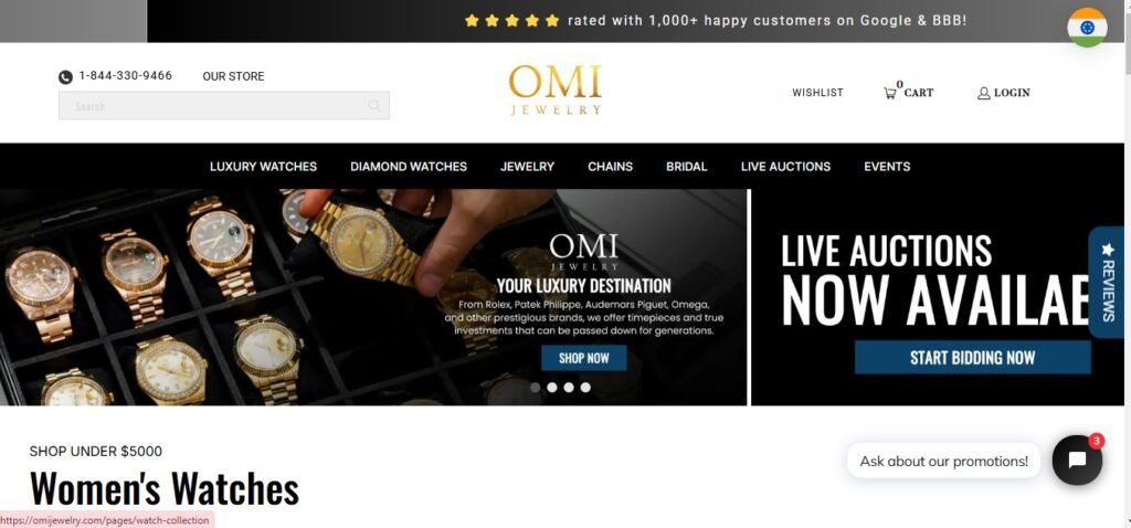 Omi jewelry homepage image