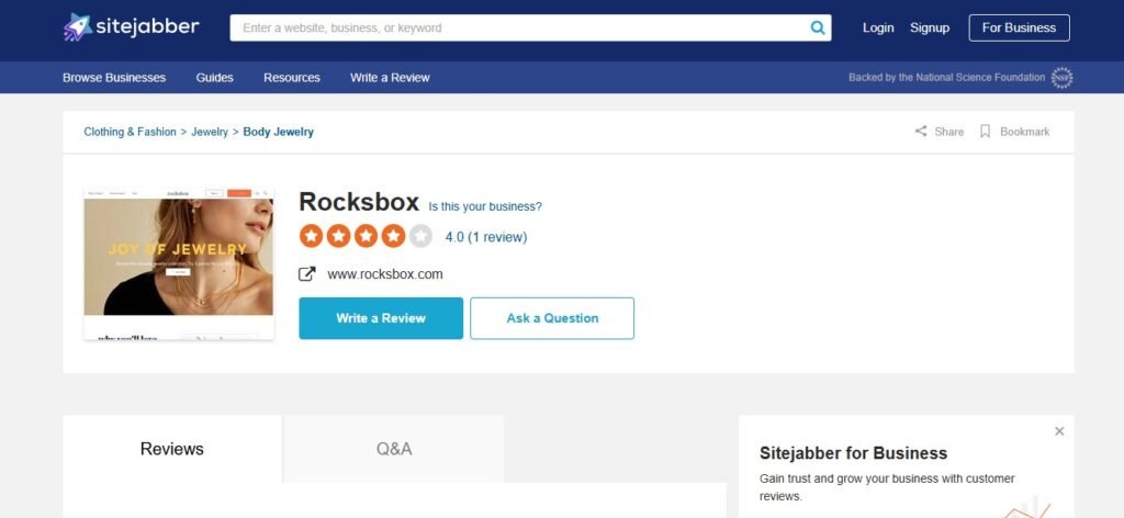 Rocksbox reviews On Sitejabber