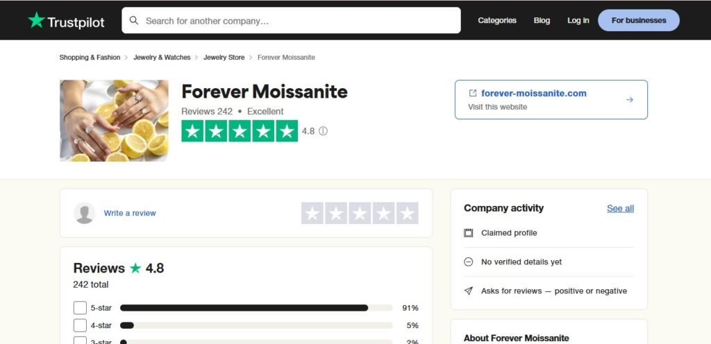 Forever Moissanite Reviews On trustpilot