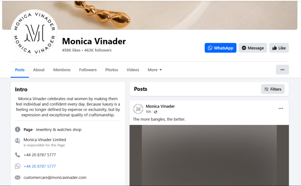 Monica Vinader Facebook Profile Image