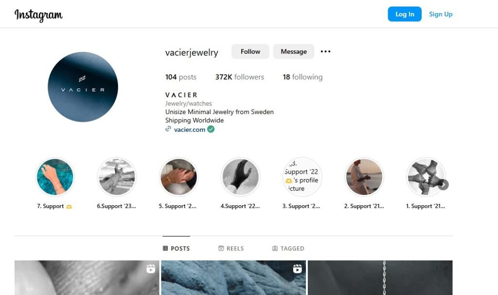 Vacier Jewelry Instagram Profile Image