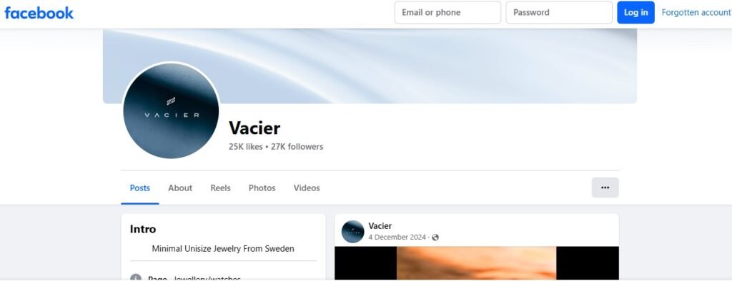 Vacier Jewelry Facebook Profile Image