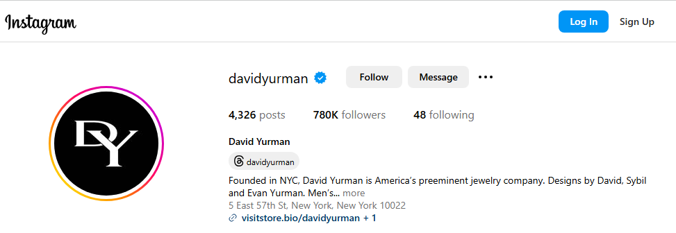 David Yurman Instagram Profile