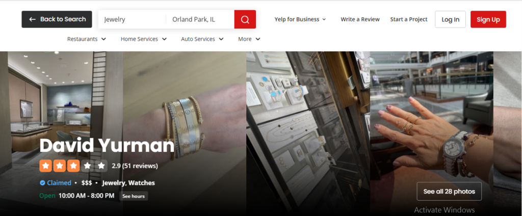David Yurman Review On Yelp