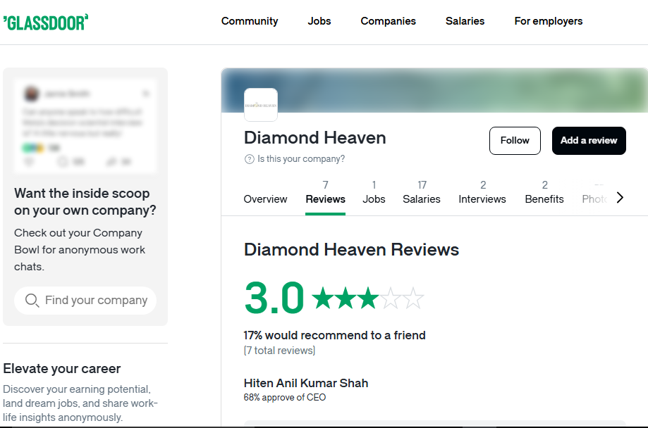 Diamond Heaven Review On Glassdoor