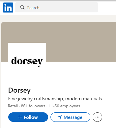 Dorsey Jewelry LinkedIn Profile
