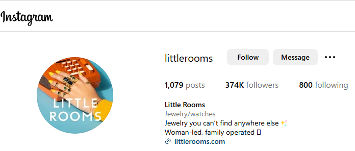 Little Rooms Jewelry Instagram Profile Image