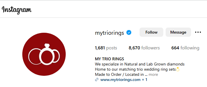 My Trio Rings Instagram Profile