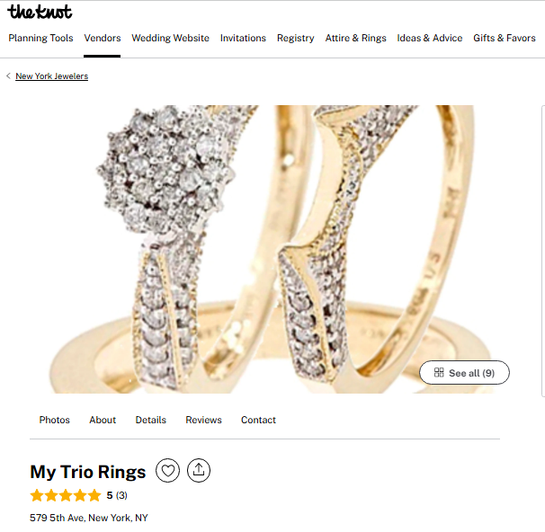 My Trio Rings Review On the Knot