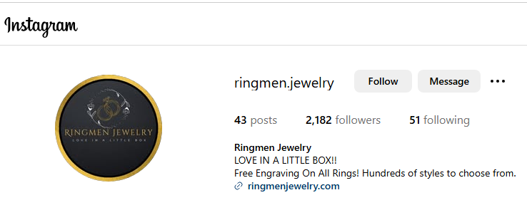 Ringmen Jewelry Instagram Profile