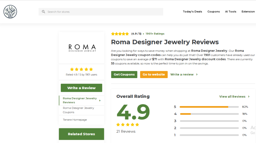 Roma Designer Jewelry Review On TenereTeam