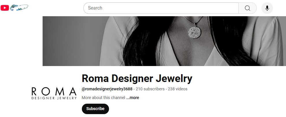 Roma Designer Jewelry YouTube Channel