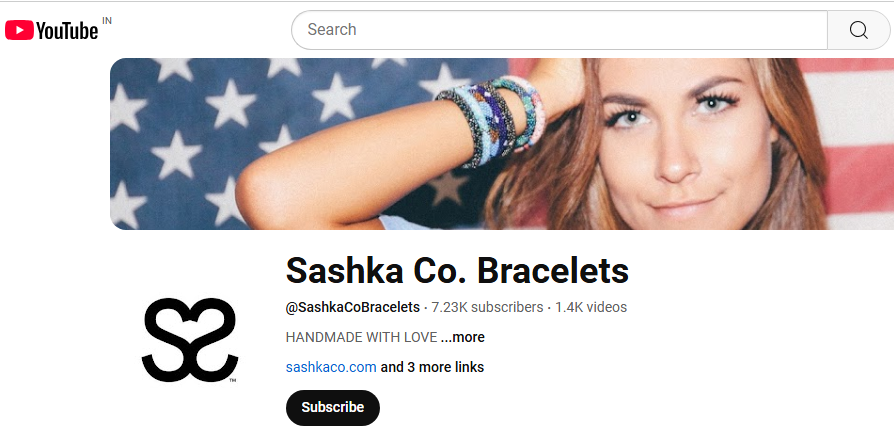 Sashka Co Bracelet YouTube Channel