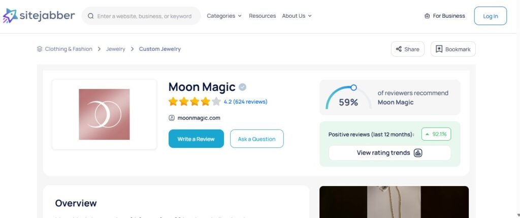 Moon Magic Jewelry Reviews on Sitejabber
