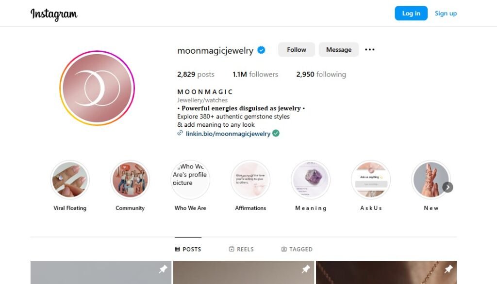 Moon Magic Jewelry Instagram Profile