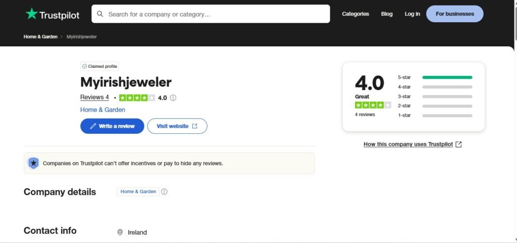 My Irish Jeweler Reviews On Trustpilot