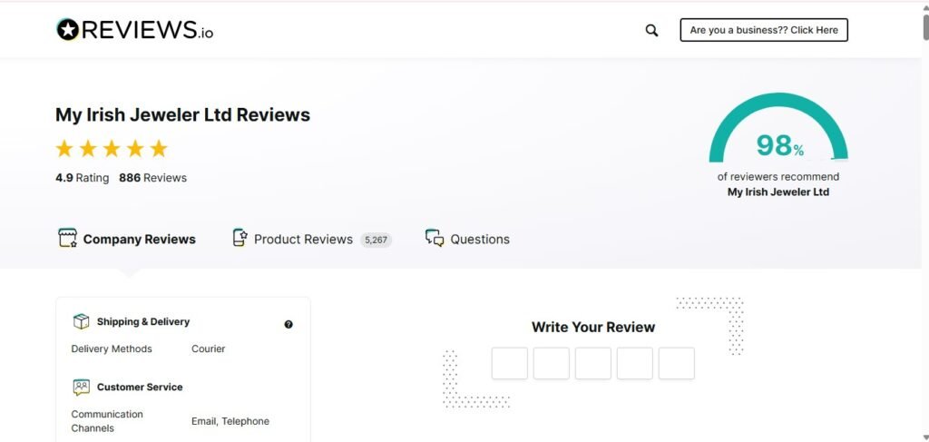 My Irish Jeweler Reviews on Reviews.io