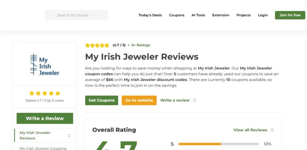 My Irish Jeweler Reviews On TenereTeam