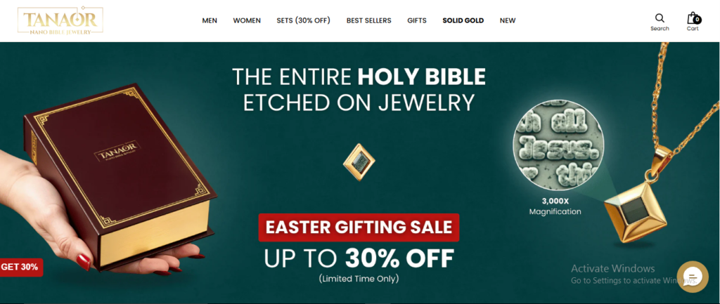 Tanaor Jewelry Homepage Image