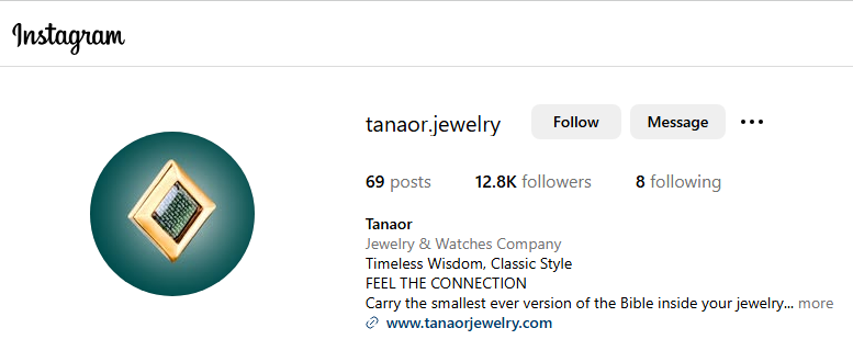 Tanor Jewelry Instagram Profile Image